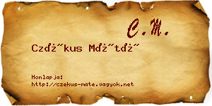 Czékus Máté névjegykártya