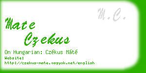 mate czekus business card